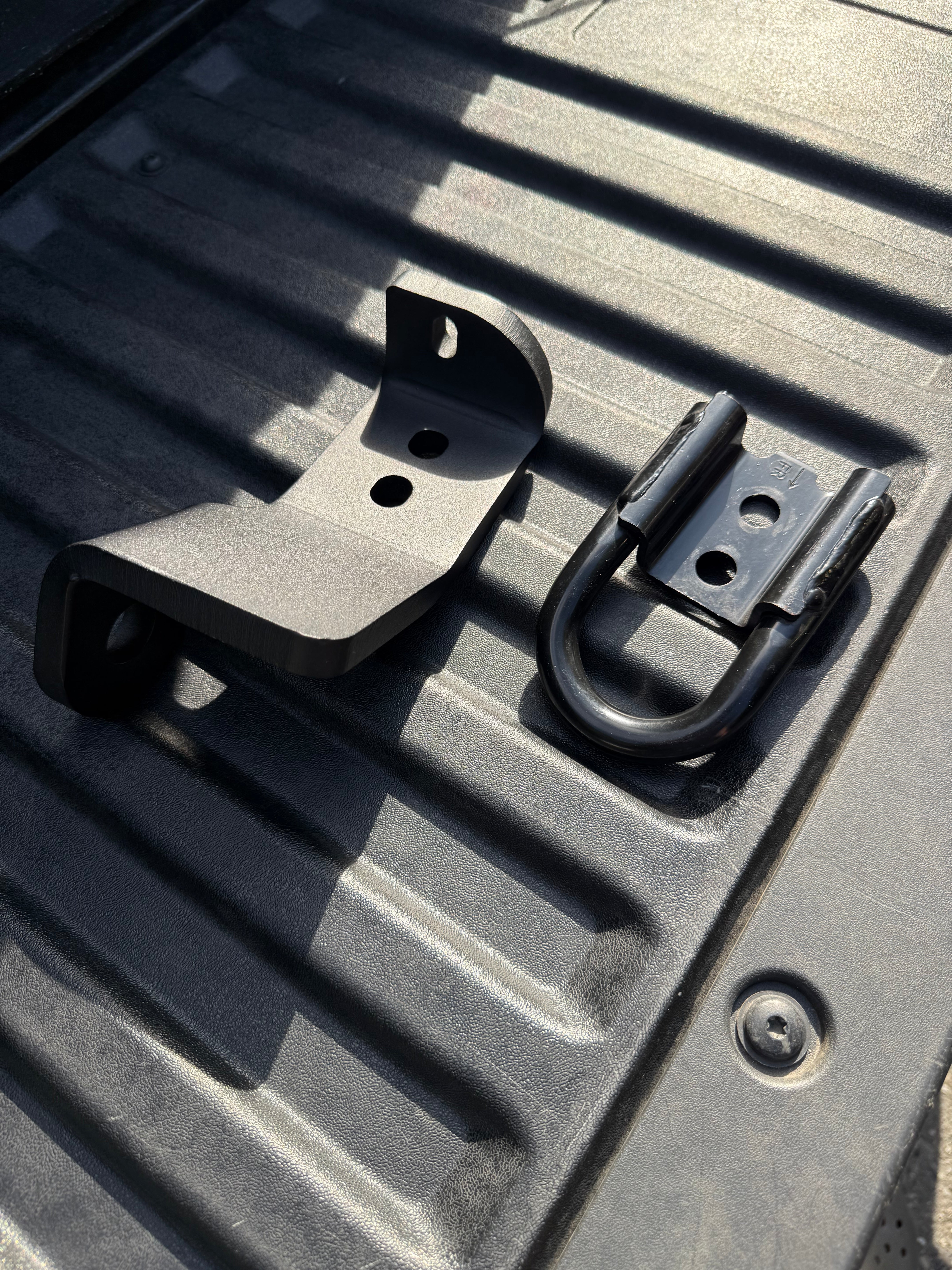 BPF steel recovery tow hook installed on a Toyota Tacoma front bumper
