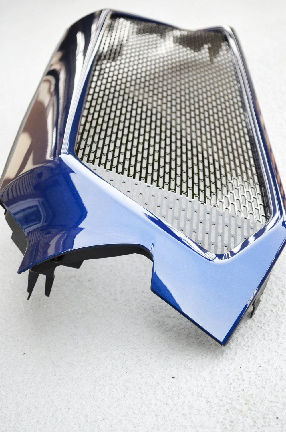 BPF Completed 2012-2015 Toyota Tacoma Grill featuring a glossy blue frame with a durable black mesh center designed for OEM fitment and sleek truck customization.